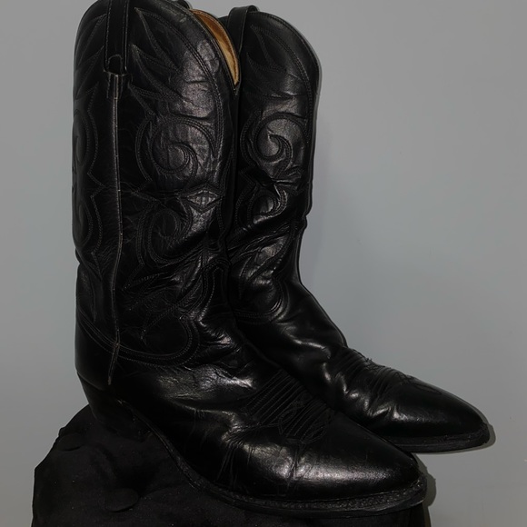 ACME Shoes Vintage Mens Acme Black Cowboy Boots Resoled Poshmark